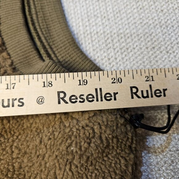 Honor The Gift Olive Brown Sherpa Vest XL With Button Front Embroidered H Logo - Picture 13 of 14